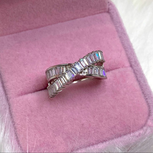 ❌ SOLD ❌  14k white gold ring 3 CT diamond band - Picture 8 of 11